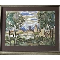 Кубарев В.Г;55/68см; бумага,гуашь,акварель. 55х68 см с рамой и паспарту.