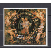 Живопись. Острова Кука. 1986. 1 блок с надпечаткой. Michel N бл175 (17,0 е).