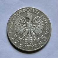 Монета СЕРЕБРО Польша 5 злотых 1932 год Ядвига ОТЛИЧНЫЕ