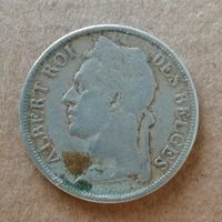 Бельгийское Конго 1 франк 1920 г., Надпись на французском - 'ALBERT ROI DES BELGES',  KM# 20