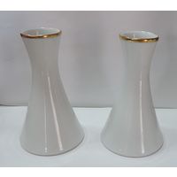 Вазы фарфоровые молочного цвета 70-е годы Германия. Высота 13 см.