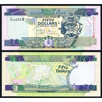 Соломоновы острова 50 долларов 2001 г. (P-24, UNC) [Без голограммы]