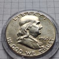1/2 доллара США. 1963 года . Серебро.
