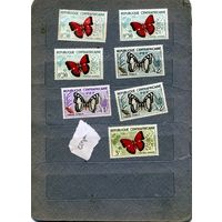 Центральноафриканская Республика,1960,  бабочки, 6м   чистые по 50 коп шт