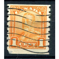 Британские колонии - Канада - 1928/29г. - король Георг V, перфорация 8:б/п, 1 с - 1 марка - гашёная [Mi 128 D]. #3-WB-84-A-1
