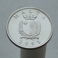 Мальта 25 центов 1991