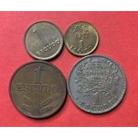 Португалия 4 разные монеты по 1 эскудо