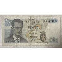 Банкнота Бельгия 20 франков 1964 год.