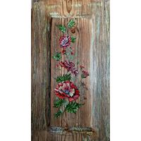 "Маки",масло, старинная доска