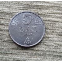 Werty71 Норвегия 5 эре 1942