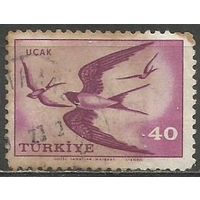 Турция. Авиа. Птицы. Ласточка. 1959г. Mi#1660.
