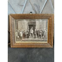 Старинная картина гравюра литография. Европа много Лотов с рубля