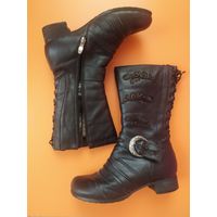 Натуральные зимние сапоги с вышивкой густой мех 37.