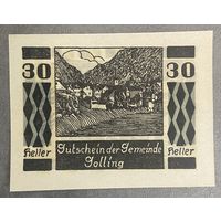 Нотгельды Австрия Голлинг-на-Зальцахе 30 геллеров 1920 год.