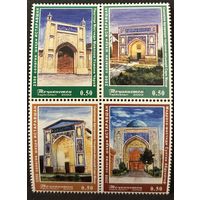 Таджикистан 2002 Архитектура. Мечети квартблок MNH