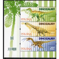 Польша 2025. Фауна. Динозавры 3 марки