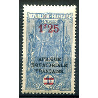 Французские колонии - Среднее Конго - 1926/27г. - местные мотивы, надпечатка 1,25 f на 1 f - 1 марка - MH. #4-W1-119-A-1
