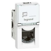 Legrand Mosaic - Розетка RJ-45 Cat. 6 UTP с этикеткой