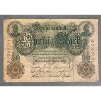 Банкнота 50 марок 1910 год. Германская империя.