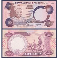 Нигерия, 5 найра 1984 - 2000 г, P-24e (DK, политик Абубакар Тафава Балева, барабанщики Нкпокити), UNC