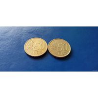 50 евроцентов 2002 год Австрия и Италия (Состояние на фото)