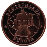 ФЕДЕРАТИВНАЯ РЕСПУБЛИКА ГЕРМАНИЯ. 1 ЭКЮ 1995. 1000- летие города Гера (Тюрингия).