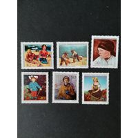 ГДР 1968 Полная серия марок "Государственная картинная галерея в Дрездене. Галерея новых мастеров" (чистые*, на марке номинал 15 есть крохотное узкое место) Mi.1393-1398 каталог 4.50 евро