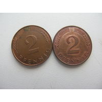 ФРГ  2 пфеннига   1985 G  . F .