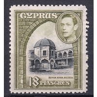 112.BrK. Великобритания. Колонии. Кипр. Георг VI. Архитектура и пейзажи. 1938 г. 18P. Mi.#151a.