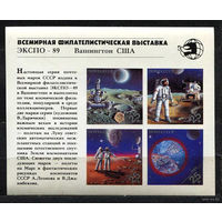 Космос. Выставка ЭКСПО-89. 1989. Блок. Чистый