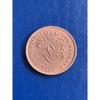 Бельгия 2 сантима 1909 Des Belges