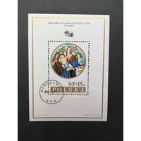 Польша 1985 Блок Mi.96 тип I с маркой "Международная филателистическая выставка "ITALIA-85"" (гашение с клеем) Mi.2997 каталог 3.00 евро