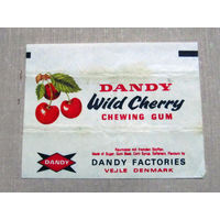 01-281 Обертка фантик от жевачки жевательной резинки Dandy Wild Cherry Дания 1970-е