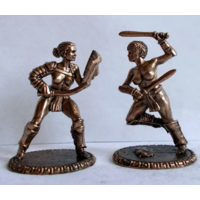 Статуэтки миниатюры Женщины Гладиаторы Бронза