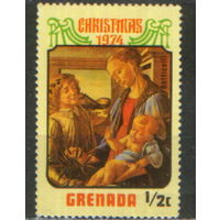 Марка из серии 1974г. Гренада "Рождество. "Мадонна с Младенцем" Сандро Боттичелли" MNH