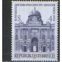 Полная серия из 1 марки 1972г. Австрия "Конгресс европейских министров связи в Вене" MNH
