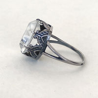 Серебряное кольцо с горным хрусталём СССР