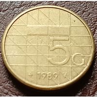 Нидерланды 5 гульденов, 1989     ( 2-7-1 )