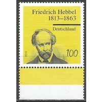 Германия. 200 лет со дня рождения Ф.Геббеля. Драматург. 2013г. Mi#2990.