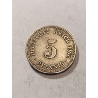 Германия 5 пфенинг 1906 А