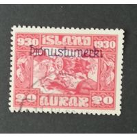 Исландия 1930 надпечатка 1000 лет Парламента