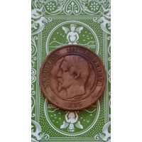 Франция 10 сантимов 1855 вв
