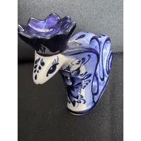 Статуэтка "Змея с короной".КОБРА. Гжельский фарфор Гжель