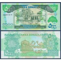 Сомалиленд, 5000 шиллингов 2011 г, P-21a (AB, верблюды), UNC