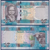 Южный Судан, 10 фунтов 2011 г, P-7 (AH, отец-основатель Джон Гаранг де Мабиор), UNC