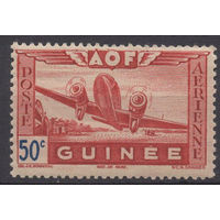 Французская Гвинея 1942 * Авиапочта, Самолет, след наклейки