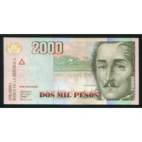 Колумбия 2000 песо 2010 г. P457n. UNC