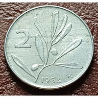 Италия 2 лиры, 1954    ( 2-2-3 )