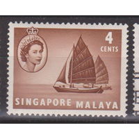 Королева Елизавета II корабли флот Известные люди Личности Сингапур 1955 год лот  10 ЧИСТАЯ