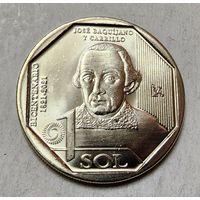 Перу 1 соль, 2022 200 лет Независимости - Хосе Бакияно-и-Каррильо UNC из ролла